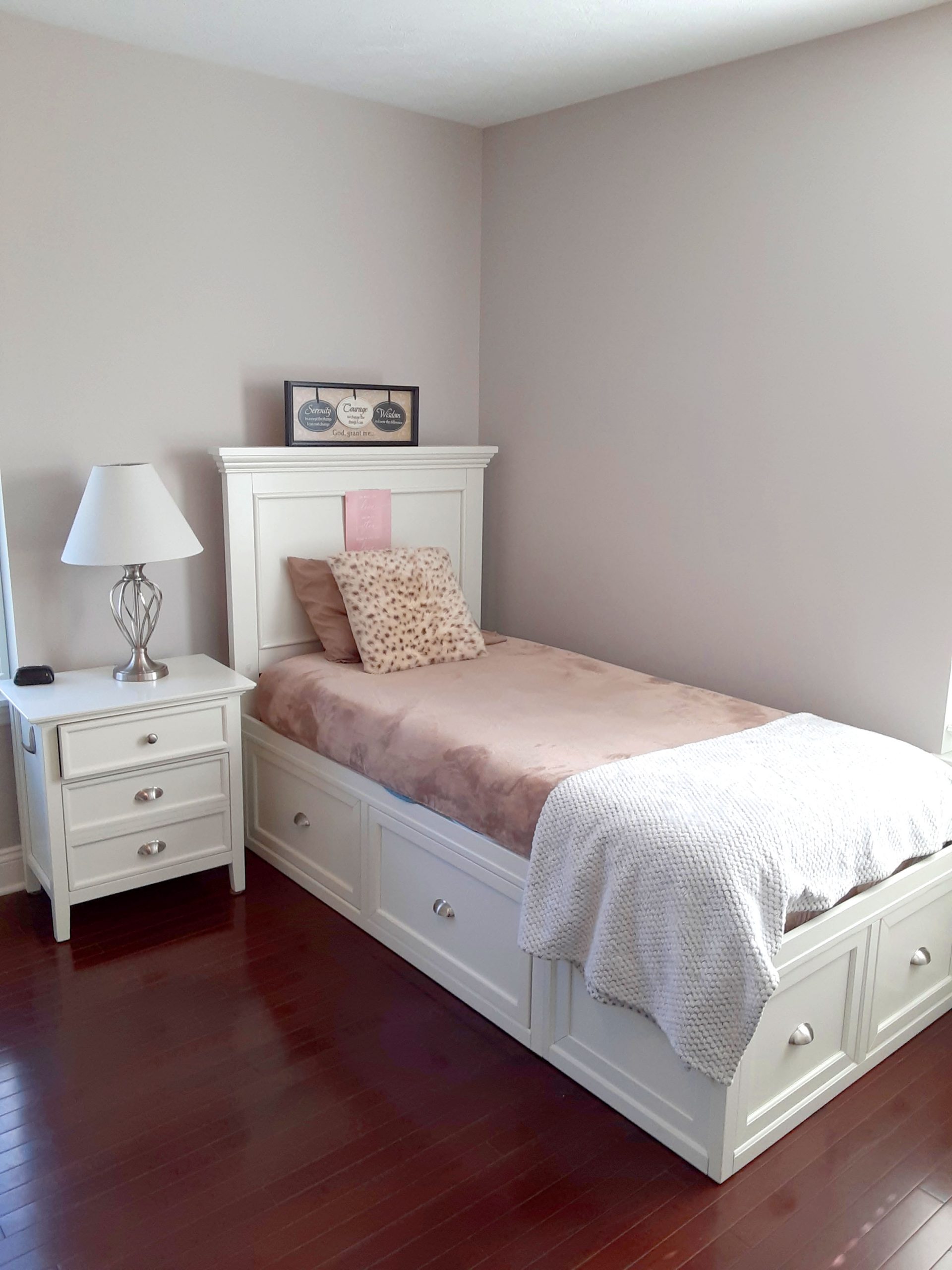 Twin bed with nightstand