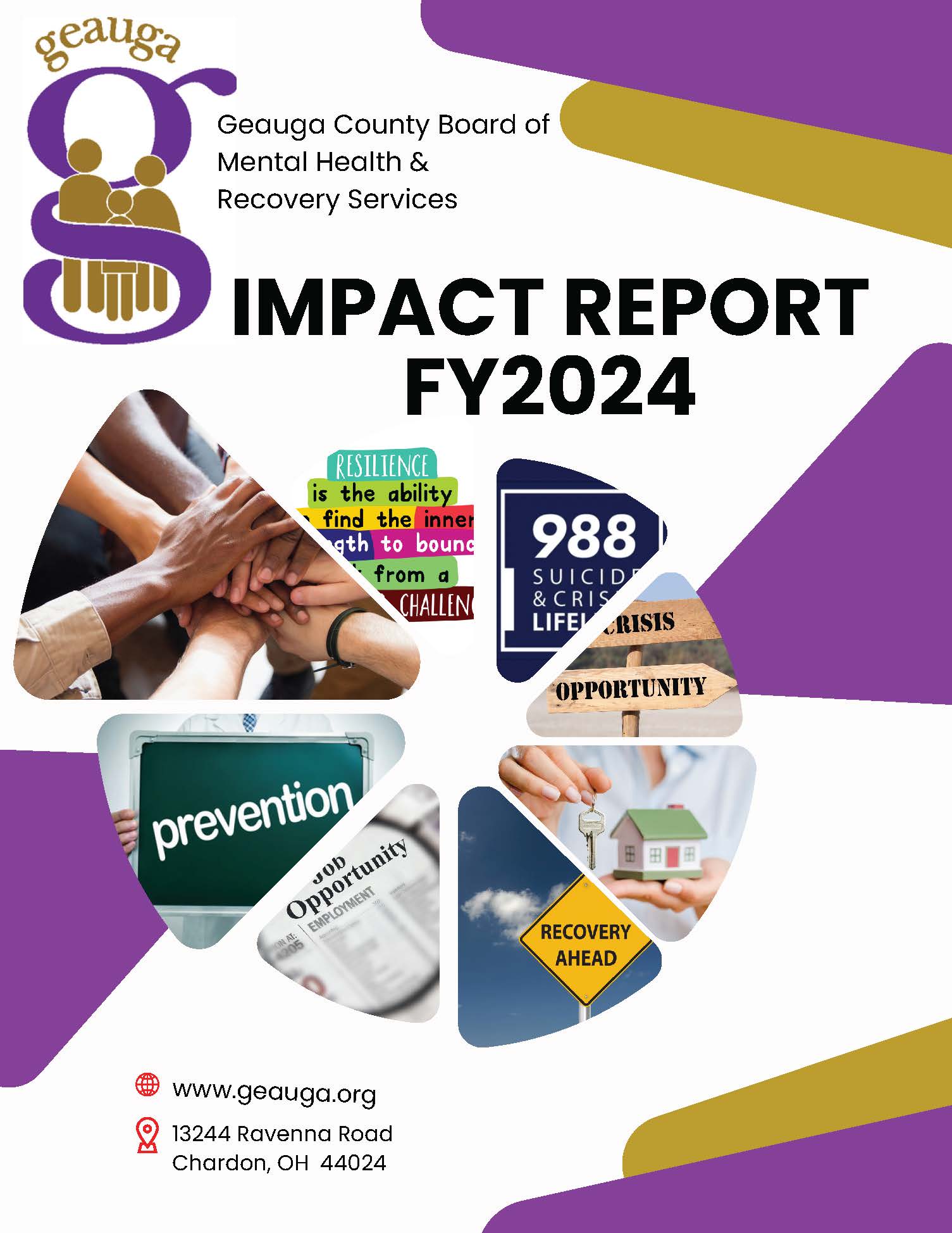 FY2024 Geauga County Board of MH&RS Impact Report_Page_01 cover of the Geauga board of mental health and recovery services 2024 impact report